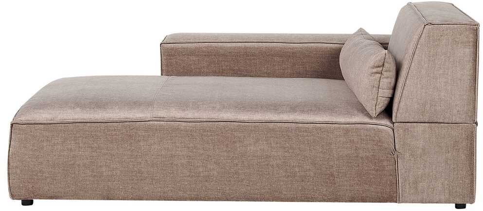 Beliani 3 vietų modulinė kampinė sofa HELLNAR su pufu, šviesiai ruda, dešininė