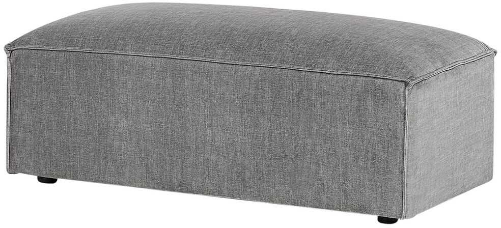 Beliani Modulinė 3 vietų kampinė sofa HELLNAR dešininė, pilka su otomane