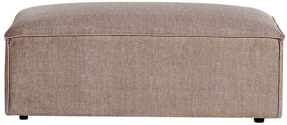 Beliani 3 vietų modulinė kampinė sofa HELLNAR su pufu, šviesiai ruda, dešininė