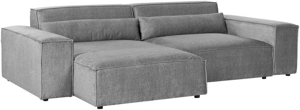 Beliani Modulinė 3 vietų kampinė sofa „HELLNAR“, dešininė, pilka