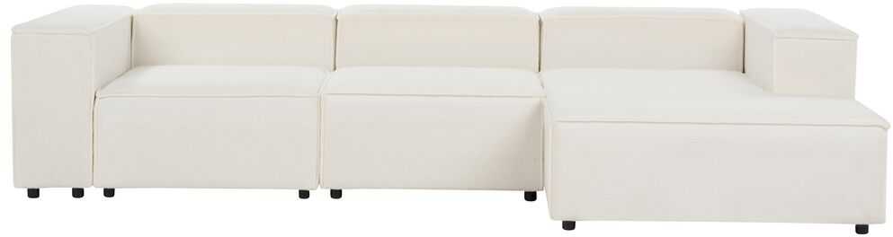 Beliani 4 vietų modulinė kampinė sofa ARDAL Boucle, balkšva, kairinė