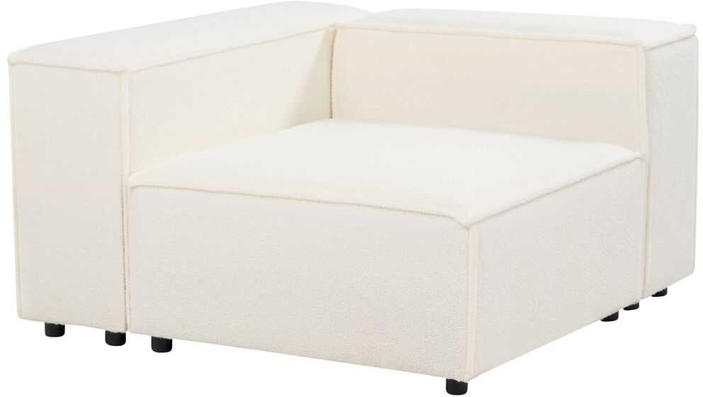 Beliani 4 vietų modulinė kampinė sofa ARDAL Boucle, balkšva, kairinė