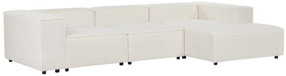 Beliani 4 vietų modulinė kampinė sofa ARDAL Boucle, balkšva, kairinė