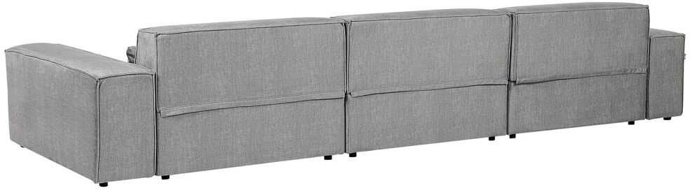 Beliani 5 vietų modulinė kampinė sofa HELLNAR kairinė pilka su otomana