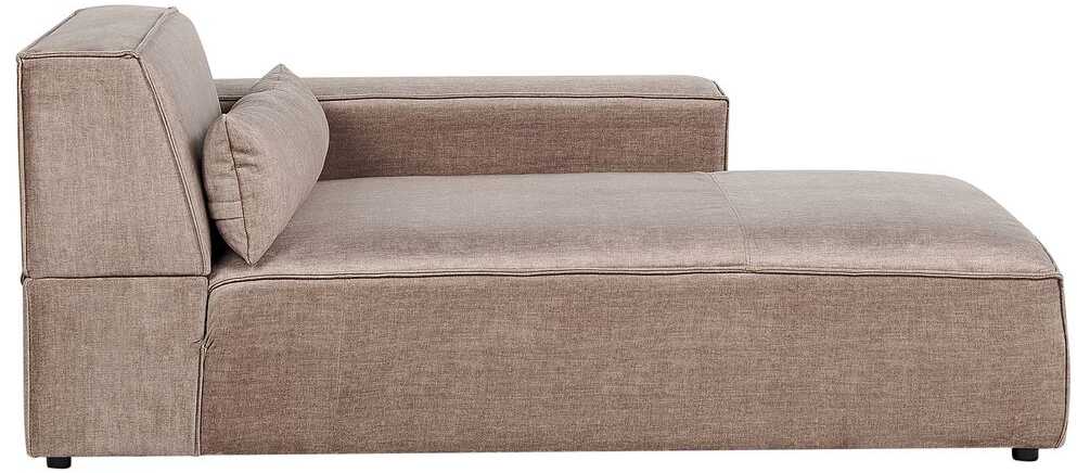 Beliani Modulinė kampinė sofa 4 asmenims HELLNAR su otomana, šviesiai ruda, kairinė
