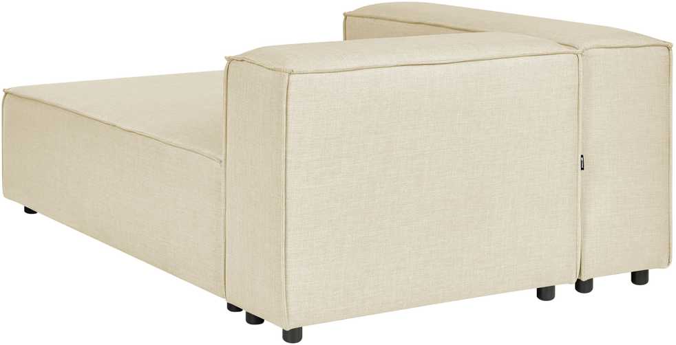 Beliani Modulinė 3 vietų sofa APRICA iš sintetinio lino, smėlio spalvos, dešininė