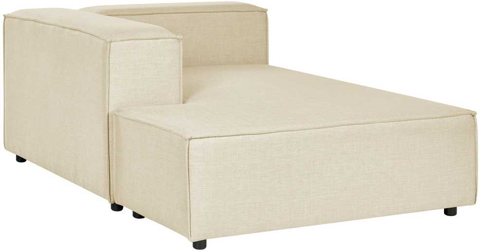 Beliani Modulinė 3 vietų sofa APRICA iš sintetinio lino, smėlio spalvos, dešininė