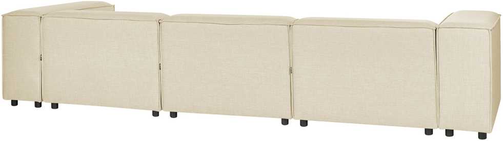 Beliani Modulinė 3 vietų sofa APRICA iš sintetinio lino, smėlio spalvos, dešininė