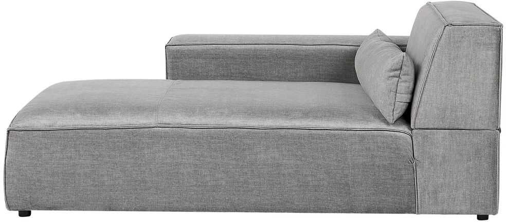 Beliani Modulinė 5 vietų kampinė sofa „HELLNAR“, dešininė, pilka, su otomanu