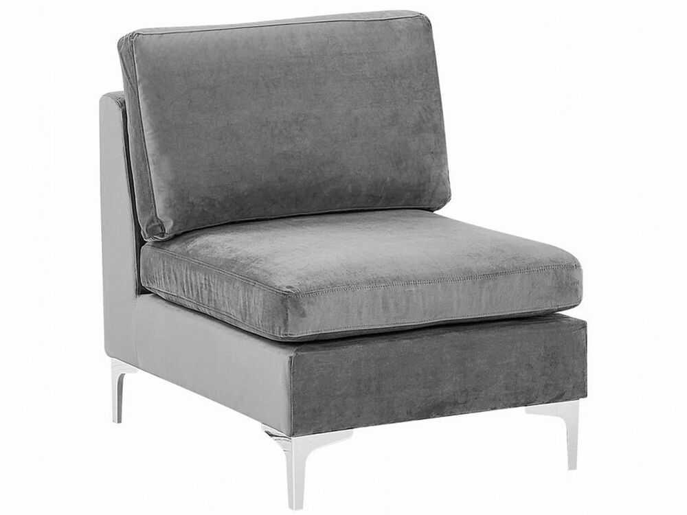 Beliani 4 vietų modulinė kampinė sofa EVJA, kairinė, pilkas veliūras