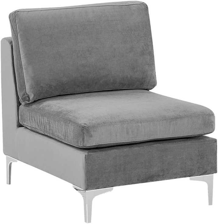 Beliani 4 vietų modulinė sofa EVJA dešininė pilka veliūrinė