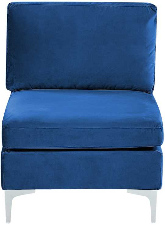 Beliani EVJA modulinė kampinė sofa 5 asmenims, tamsiai mėlyno veliūro, kairinė