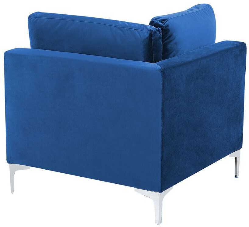 Beliani EVJA modulinė kampinė sofa 6 asmenims, tamsiai mėlyna veliūrinė, kairinė