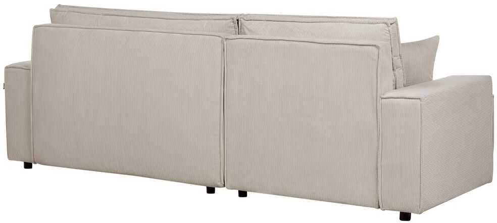 Beliani Išskleidžiama kampinė sofa ABACKA, Velvetas, Smėlio spalva, Dešininė