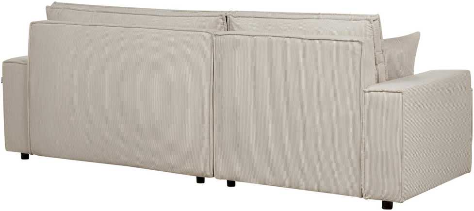 Beliani Išskleidžiama kampinė sofa ABACKA, Velvetas, Smėlio spalva, Dešininė