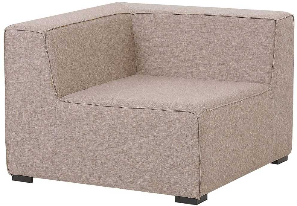 Lauko baldų komplektas Beliani Modulinis sodo kampas AREZZO su pufu, 7 vietų, dešininis, smėlio spalvos