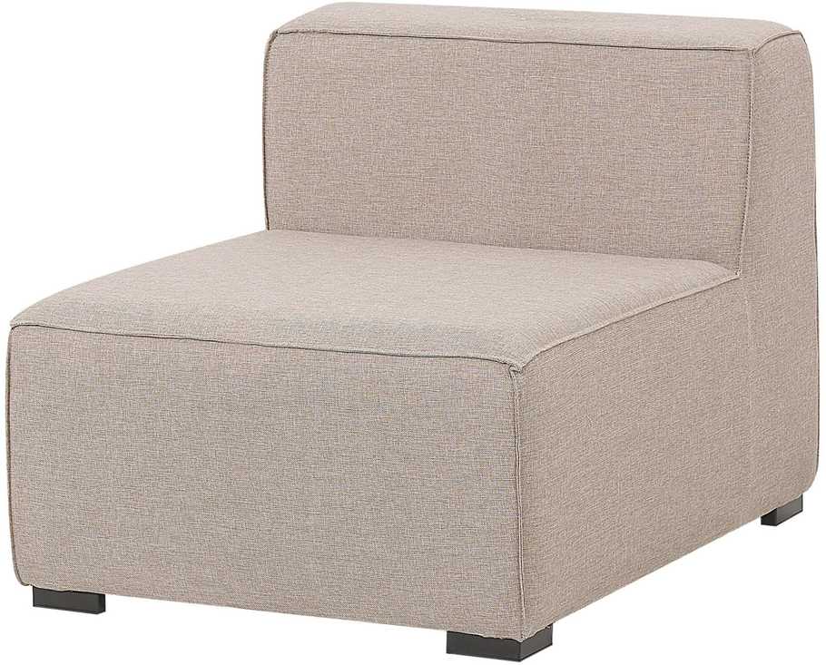 Lauko baldų komplektas Beliani Modulinis sodo kampas su pufų komplektu 7 asmenims AREZZO, kairinis, smėlio spalvos