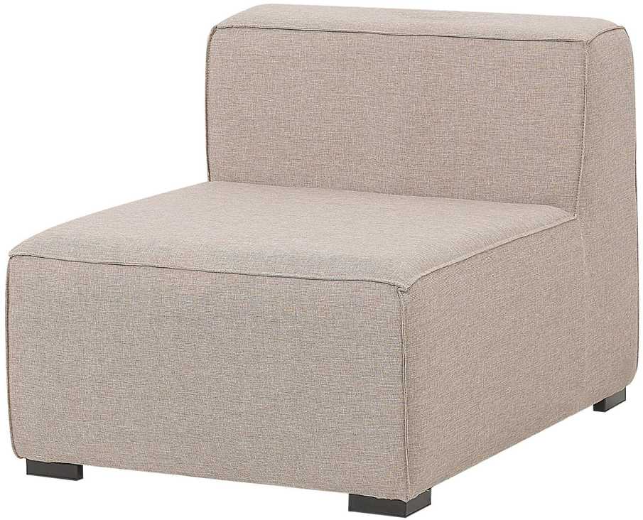 Lauko baldų komplektas Beliani Modulinis sodo kampas AREZZO su pufu, 7 vietų, dešininis, smėlio spalvos