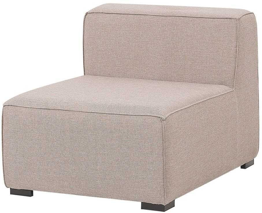 Lauko baldų komplektas Beliani Modulinis sodo kampas AREZZO su pufu, 7 vietų, dešininis, smėlio spalvos