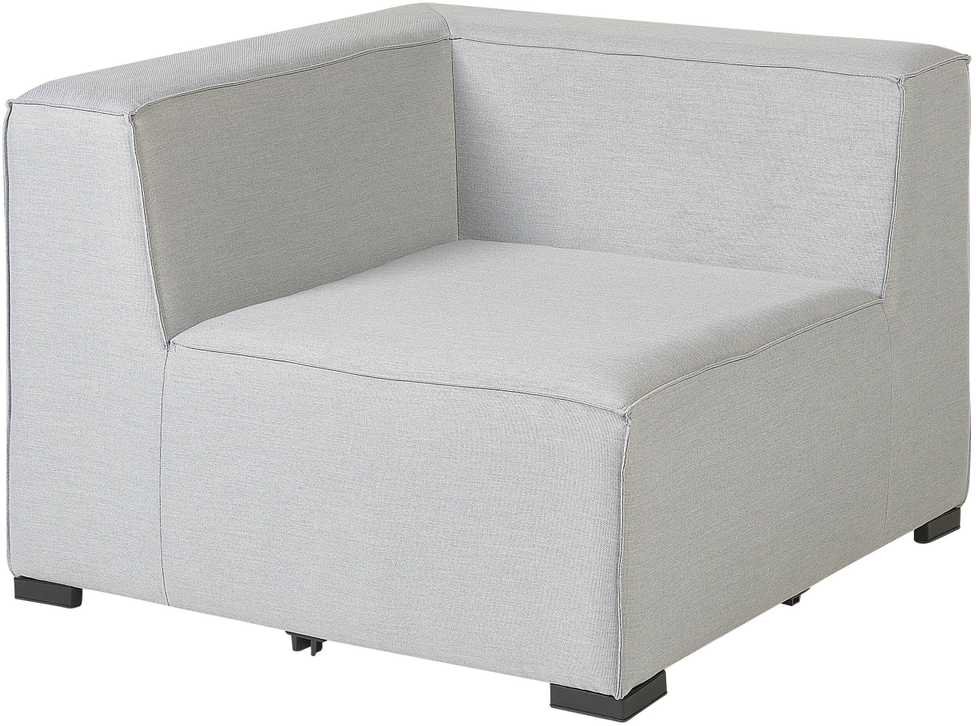 Lauko baldų komplektas Beliani Sodo kampinė sofa su pufu 7 asmenims AREZZO kairinė šviesiai pilka modulinė