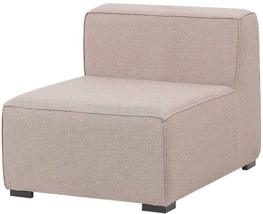 Lauko baldų komplektas Beliani Modulinis sodo kampas AREZZO su pufu, 7 vietų, dešininis, smėlio spalvos