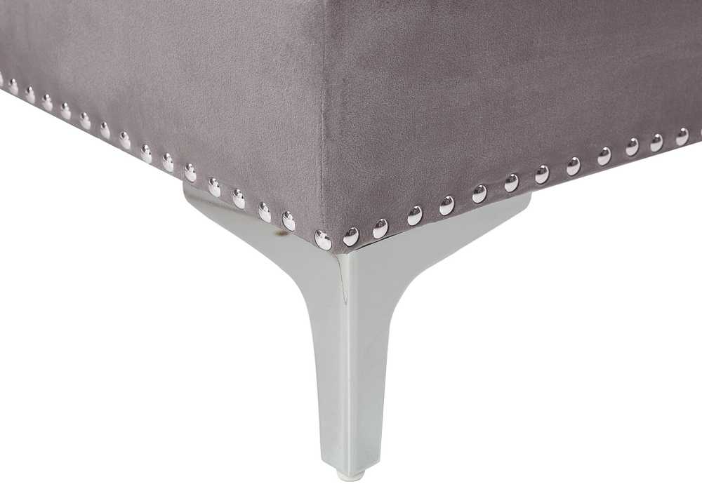 Beliani Trivietė kampinė sofa FLEN, veliūrinė, pilka, L-formos