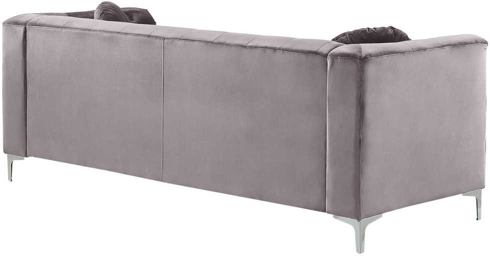 Beliani Trivietė kampinė sofa FLEN, veliūrinė, pilka, L-formos
