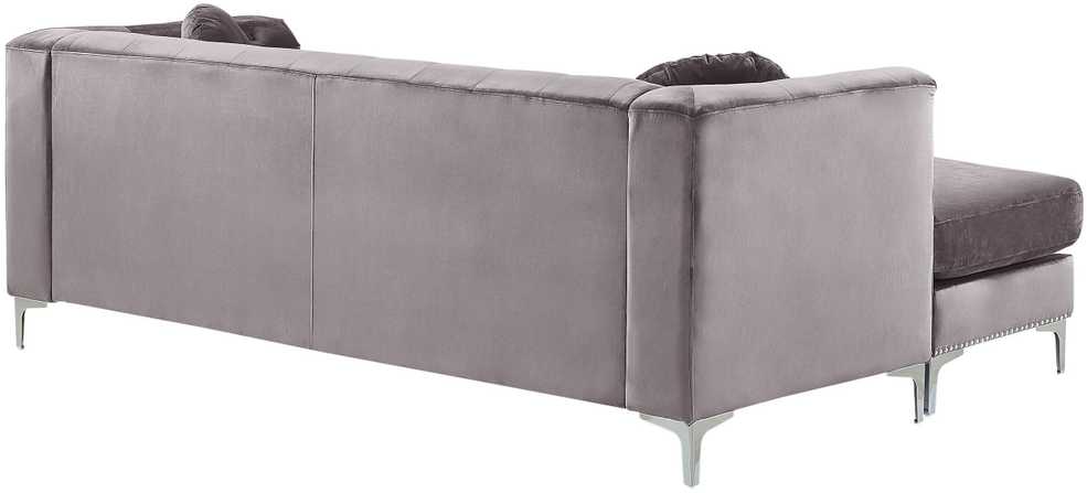 Beliani Trivietė kampinė sofa FLEN veliūrinė pilka