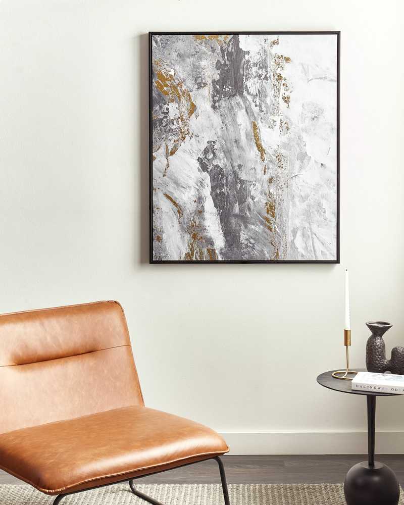 Beliani Paveikslas ant drobės JESI, 83 × 103 cm, abstraktus motyvas, pilkas