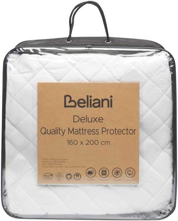 Beliani Medvilninio čiužinio apsauga 160 x 200 cm PUMORI
