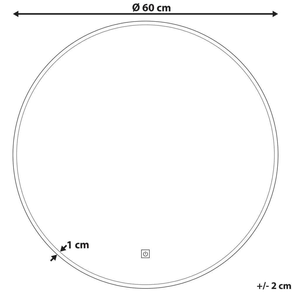 Beliani LED vonios veidrodis CALLAC 60 cm 60 cm sidabrinės spalvos