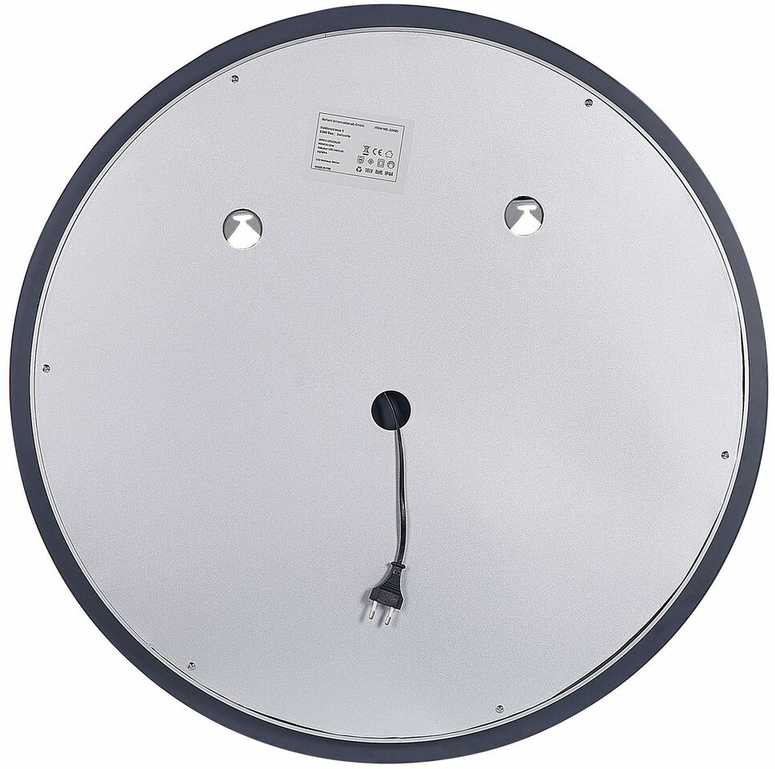 Beliani Voninis veidrodis LED COURSEULLES 79 cm 79 cm sidabrinis