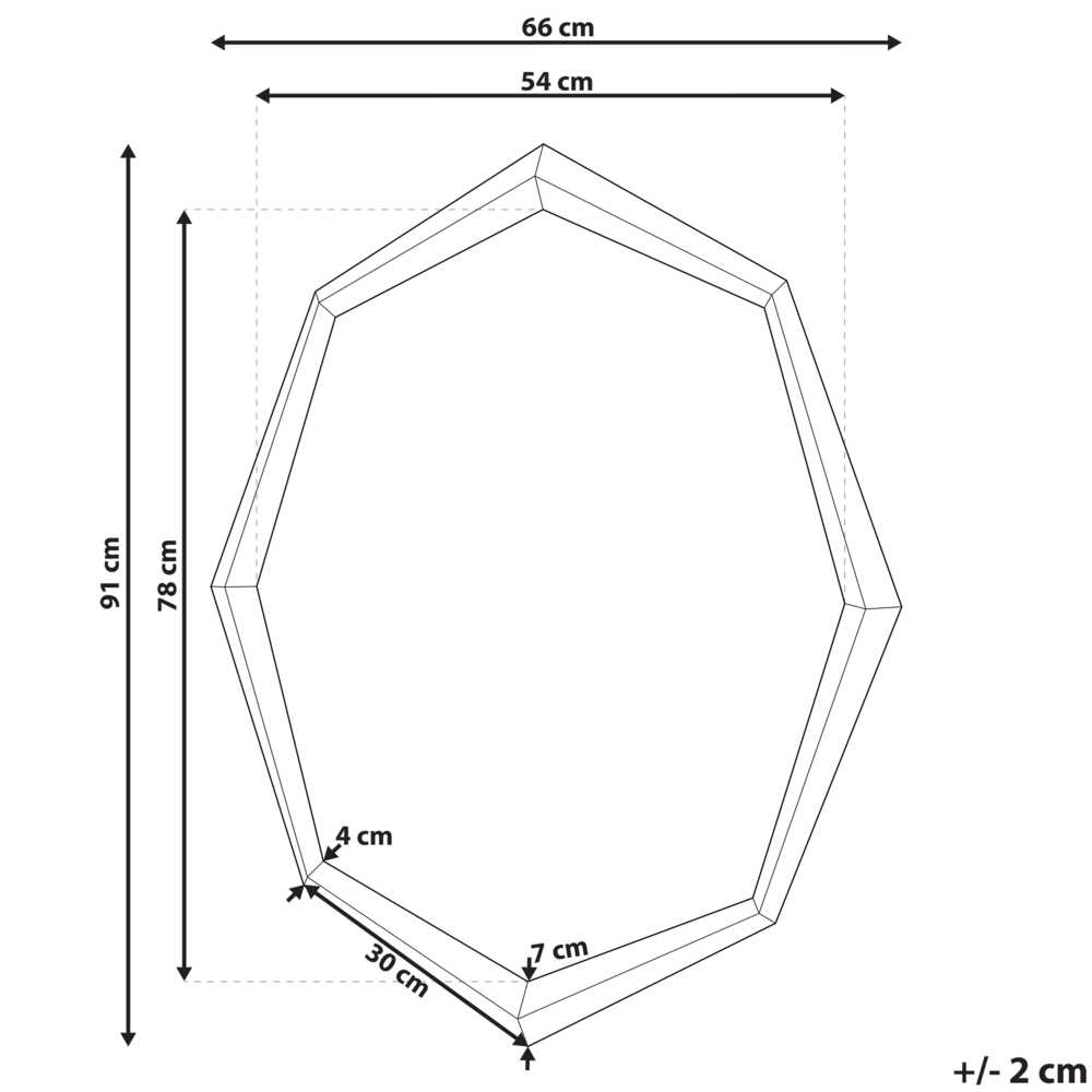 Beliani Sieninis veidrodis OENO 66 cm 91 cm sidabrinės spalvos