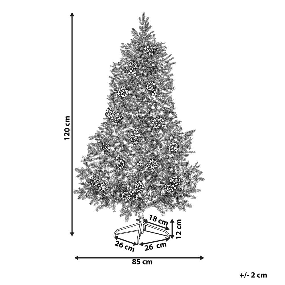 Beliani Dirbtinė kalėdinė eglutė DENALI 120 cm Žalia
