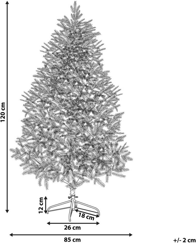 Beliani Apsnigta dirbtinė kalėdinė eglutė FORAKER 120 cm balta