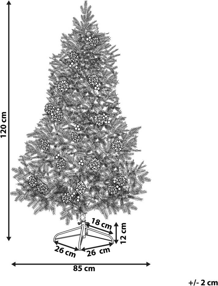 Beliani Dirbtinė kalėdinė eglutė DENALI 120 cm Žalia
