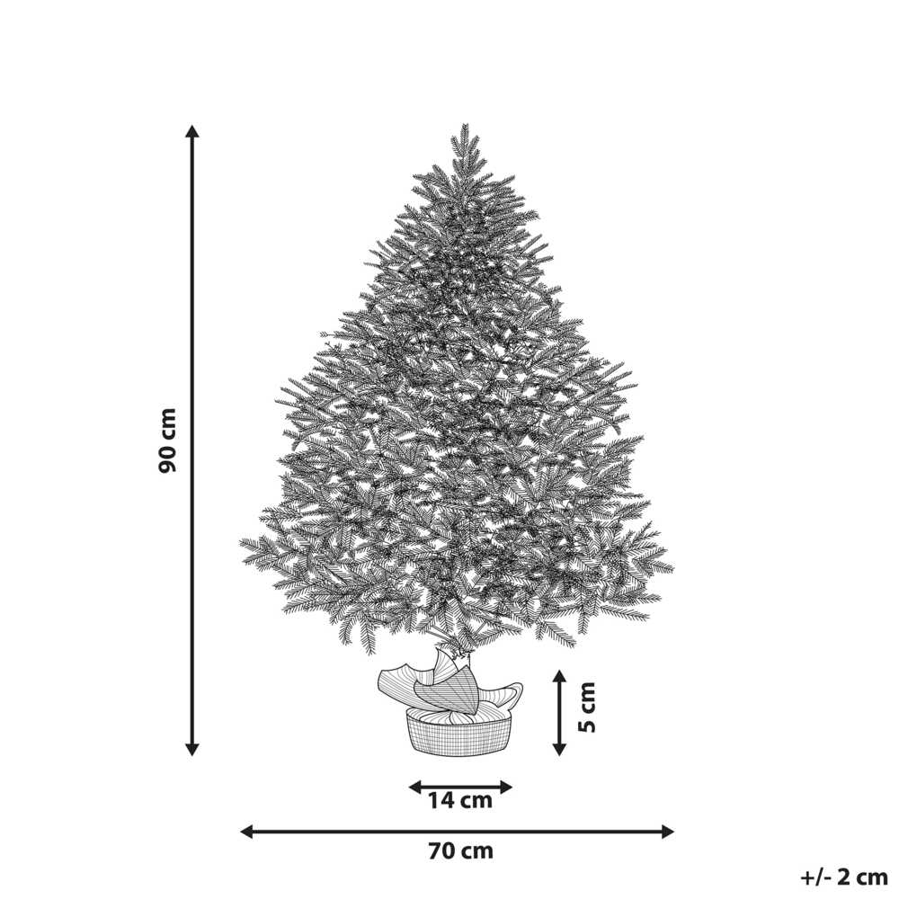 Beliani Apsnigta dirbtinė kalėdinė eglutė RINGROSE 90 cm Žalia