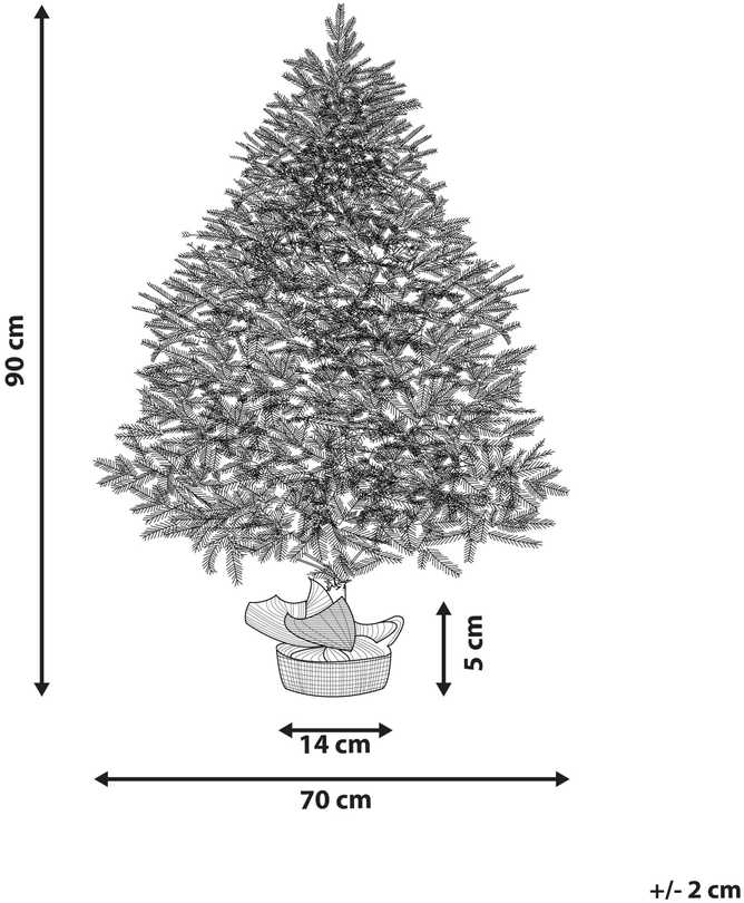 Beliani Apsnigta dirbtinė kalėdinė eglutė RINGROSE 90 cm Žalia