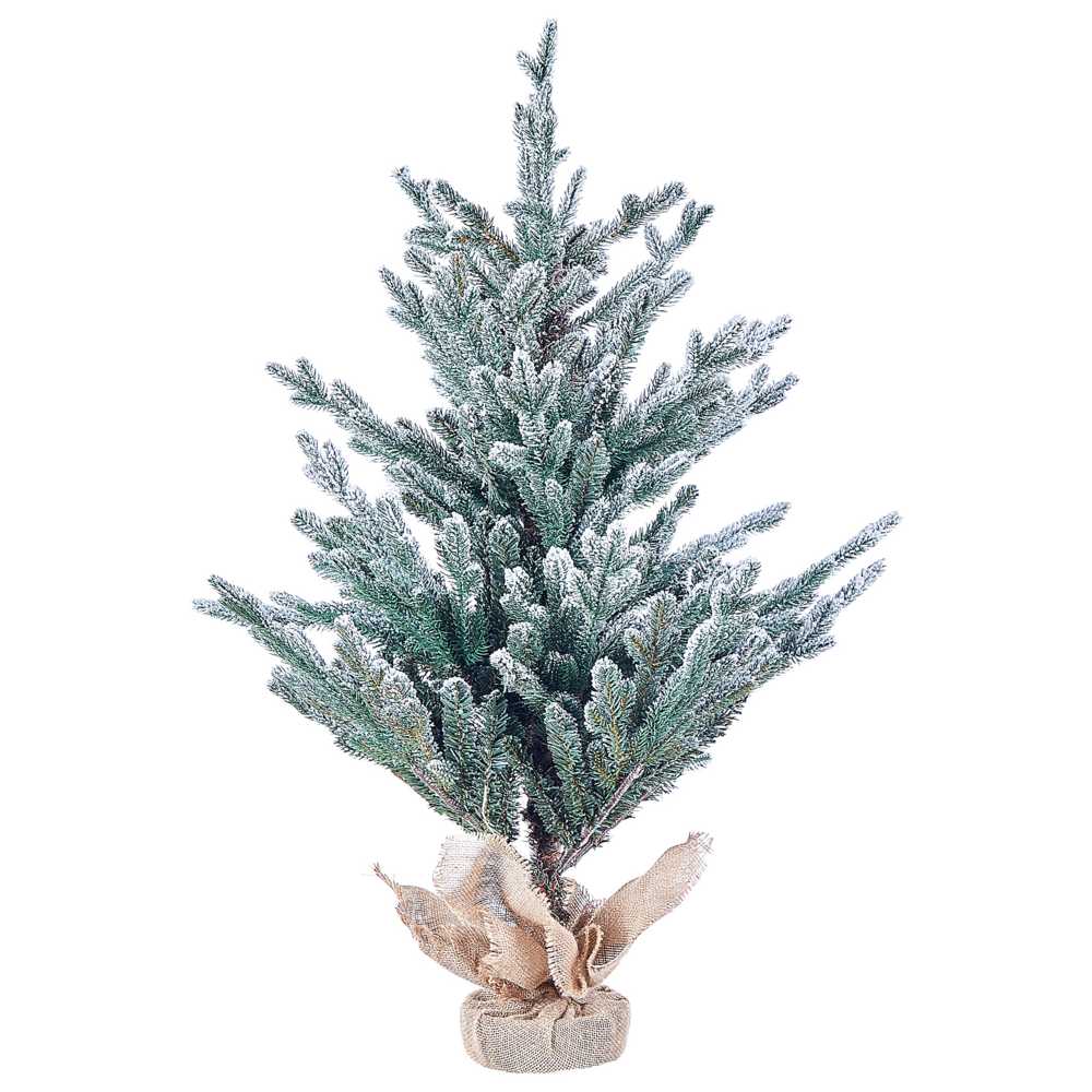 Beliani Apsnigta dirbtinė kalėdinė eglutė RINGROSE 90 cm Žalia