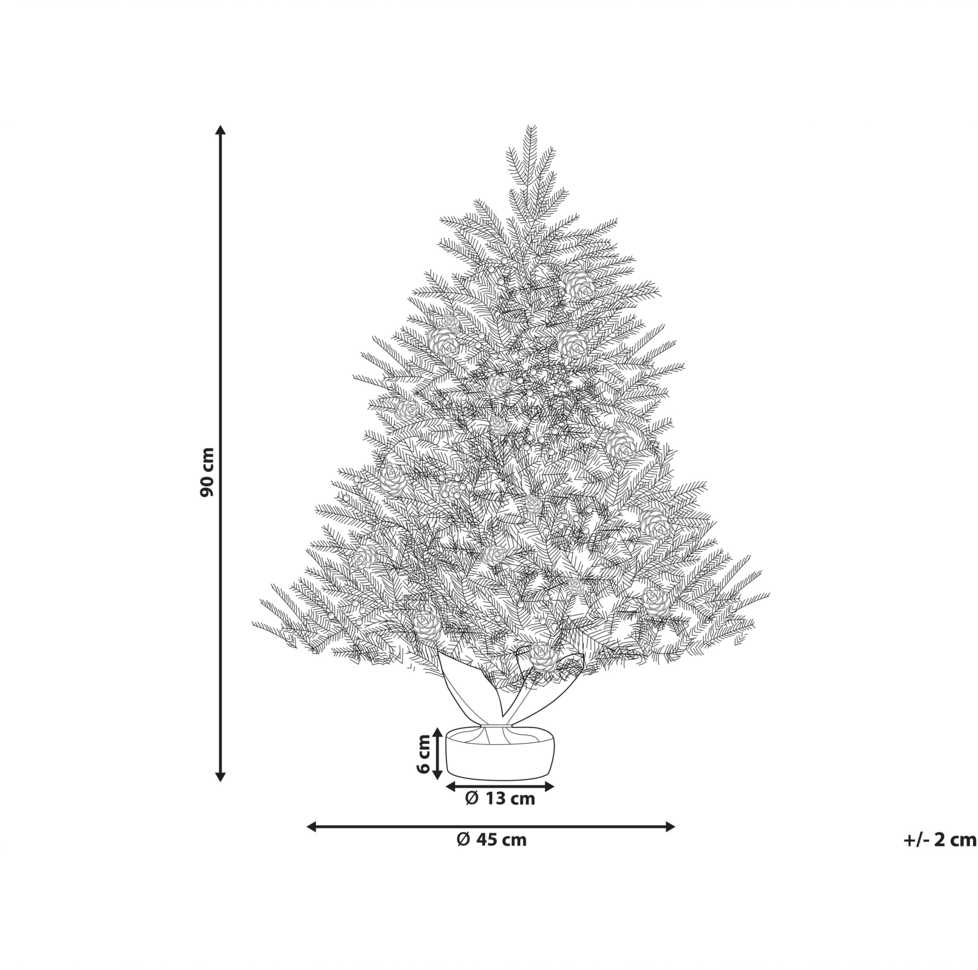 Beliani Apšarmajusi dirbtinė LED Kalėdų eglutė MALIGNE 90 cm balta