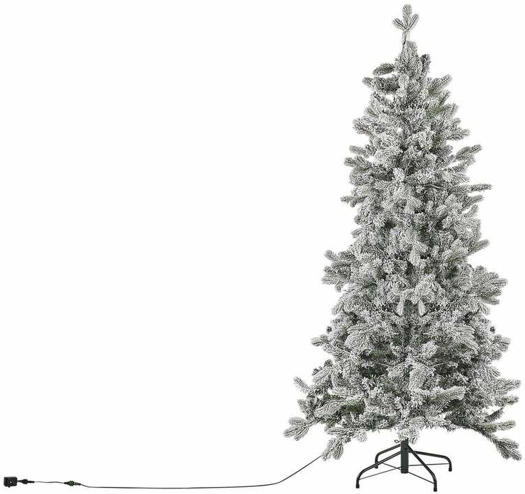 Beliani Dirbtinė snieguota Kalėdų eglutė su LED lemputėmis TATLOW 180 cm Žalia