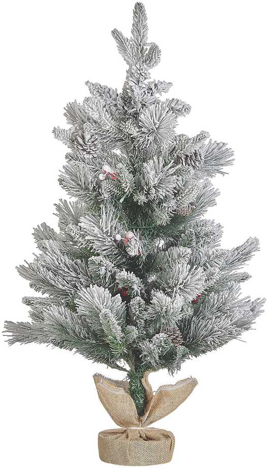 Beliani Apšarmajusi dirbtinė LED Kalėdų eglutė MALIGNE 90 cm balta