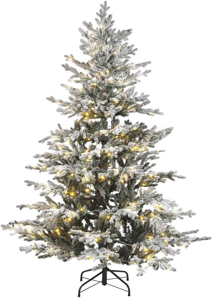 Beliani Dirbtinė snieguota Kalėdų eglutė su LED lemputėmis BRISCO 180 cm, balta