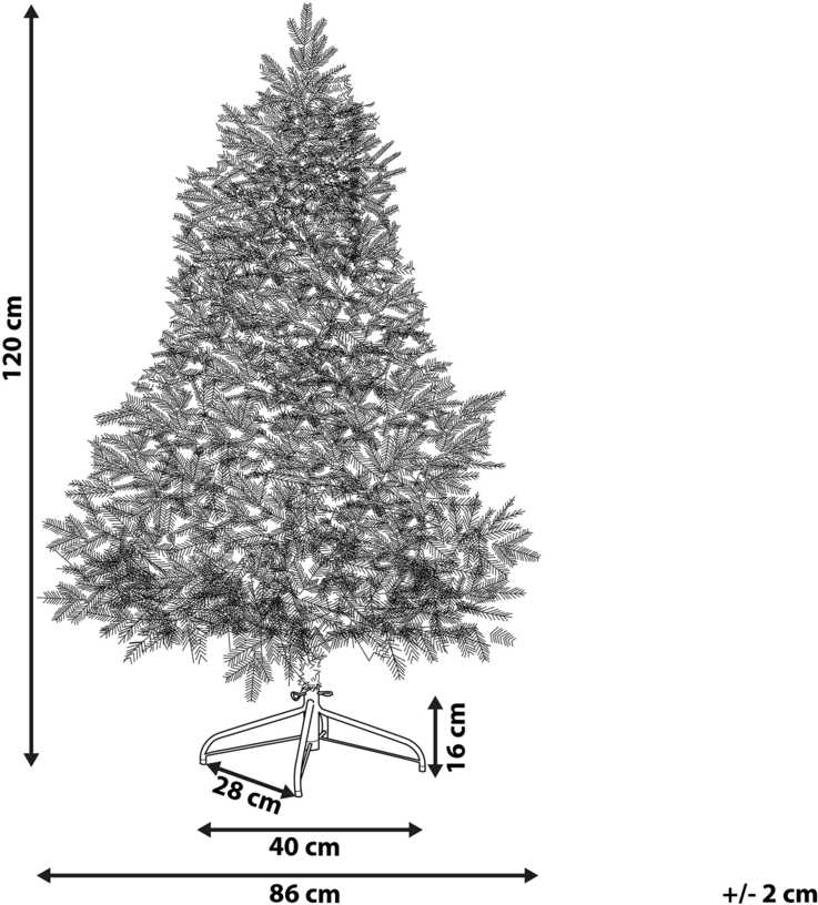 Beliani Kalėdų eglutė su LED lemputėmis TATLOW 120 cm Žalia