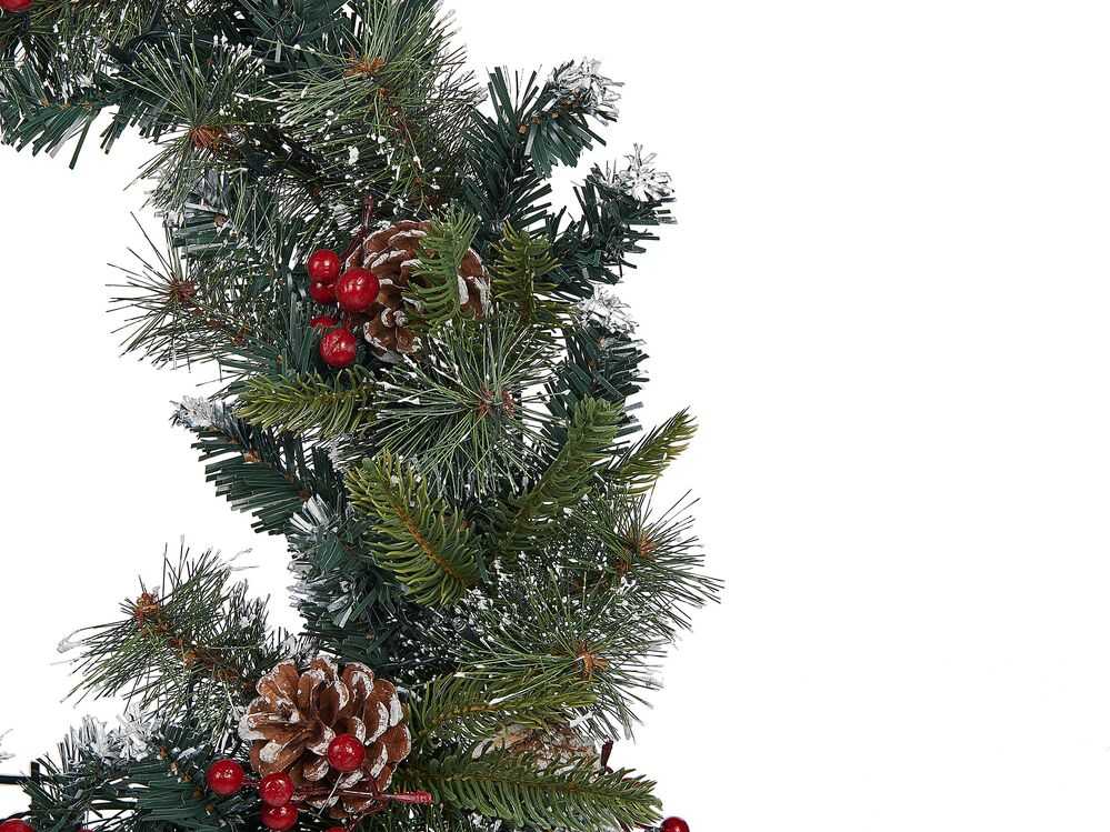 Beliani Kalėdinis vainikas LED PAIMIO žalias 60 cm