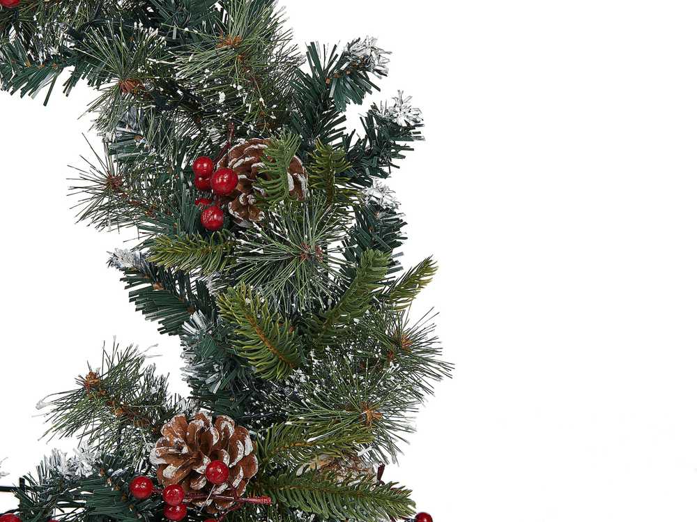 Beliani Kalėdinis vainikas LED PAIMIO žalias 60 cm