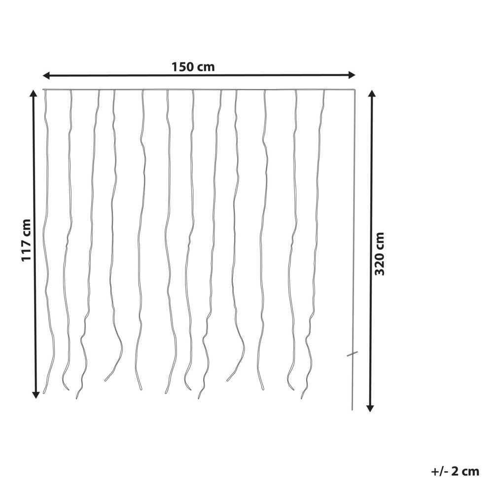 Beliani Išmanioji LED šviesos užuolaida programėle valdoma KULUSUK 150 x 320 cm spalvota