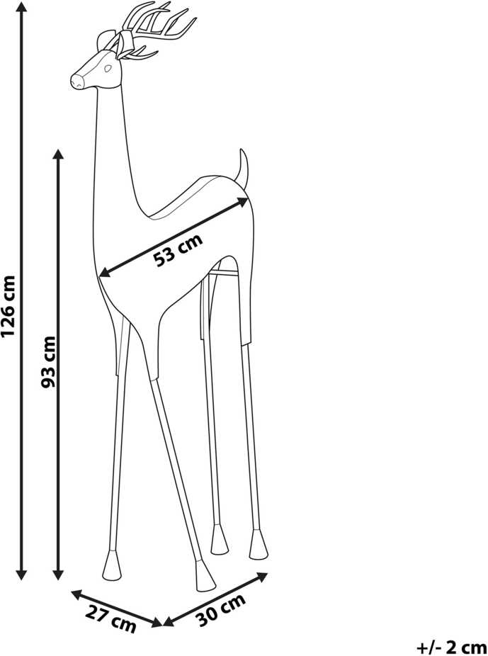 Beliani Kalėdinė grindų dekoracija PELLO elnias 126 cm auksinis