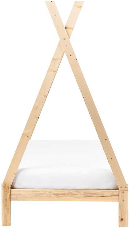 Beliani Vaikiška lova Tipi pušies medienos DEVAY 90 x 200 cm šviesiai ruda