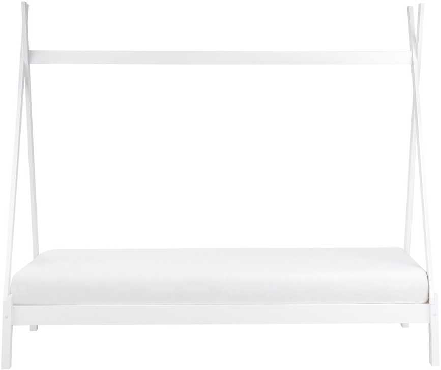 Beliani Vaikiška lova Tipi medinė pušies DEVAY 90 x 200 cm balta
